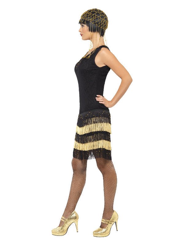 20s Fringed Flapper Costume, Black Dress Loud
