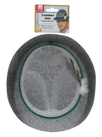 German Trenker Hat with Feather, Grey Dress Loud