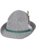 German Trenker Hat with Feather, Grey Dress Loud