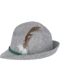 German Trenker Hat with Feather, Grey Dress Loud