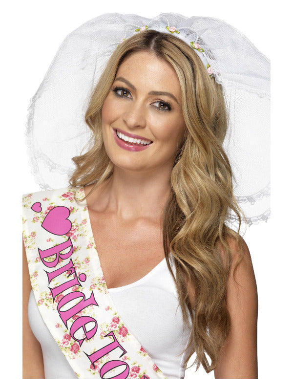 Hen Night Veil, White Dress Loud