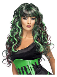 Monster Wig, Black & Green Dress Loud