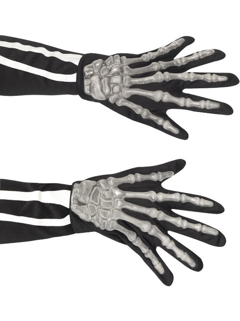 Skeleton Gloves, Black Dress Loud