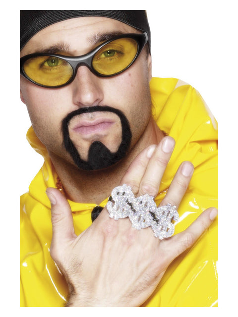 3 in 1 Dollar Rapper Ring, Silver Dress Loud
