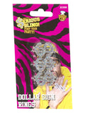 3 in 1 Dollar Rapper Ring, Silver Dress Loud