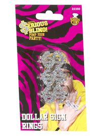 3 in 1 Dollar Rapper Ring, Silver Dress Loud