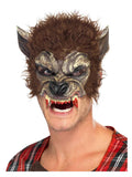 Werewolf Half Face Latex Mask, Brown Dress Loud