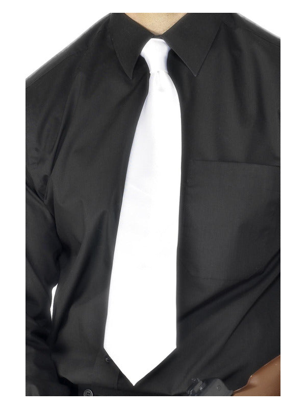 Deluxe White Gangster Tie, White Dress Loud