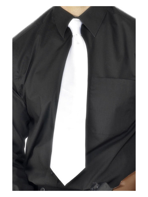 Deluxe White Gangster Tie, White Dress Loud