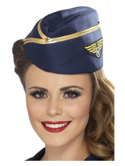 Air Hostess Hat, Blue Dress Loud