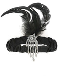 Black Satin Charleston Headband, Black Dress Loud