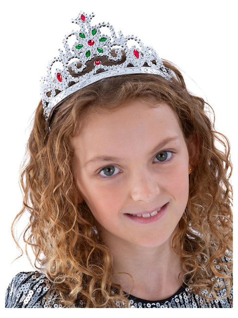 Flower Jewelled Tiara, Silver Dress Loud