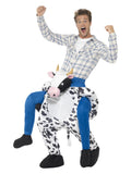 Piggyback Cow Costume, Black Dress Loud