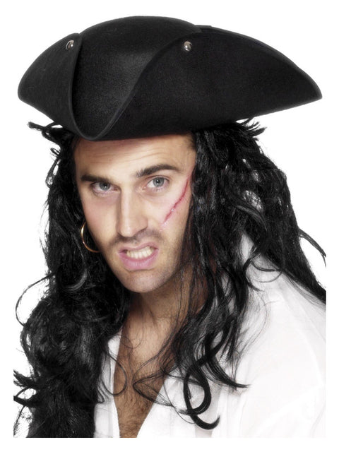 Pirate Tricorn Hat, Black Dress Loud