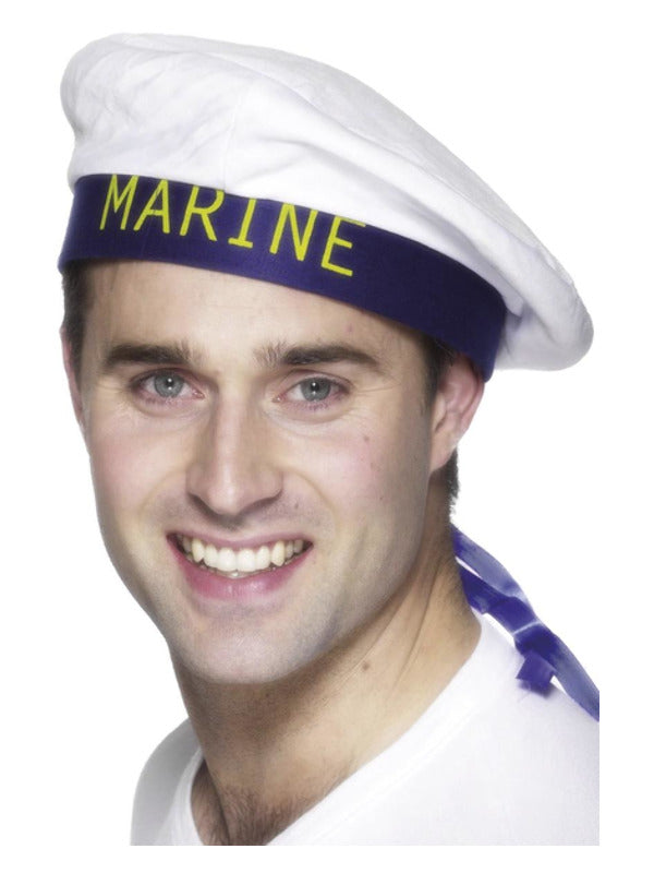 Marine Sailors Hat, White Dress Loud