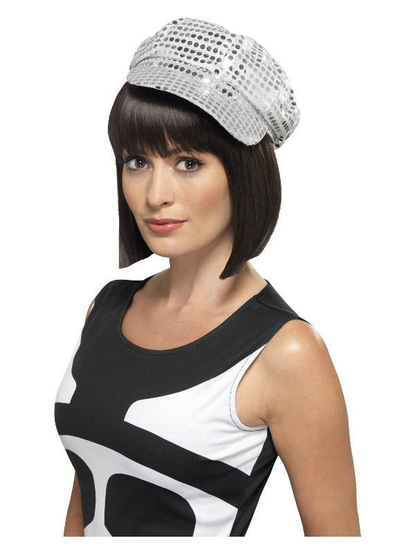 Disco Sequin Hat, Silver Dress Loud