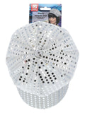 Disco Sequin Hat, Silver Dress Loud