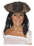 Leather Look Pirate Hat, Brown Dress Loud