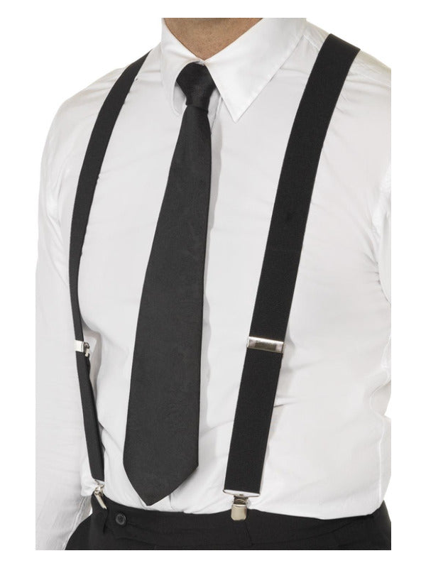 Black Elasticated Braces, Black Dress Loud
