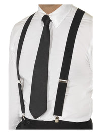 Black Elasticated Braces, Black