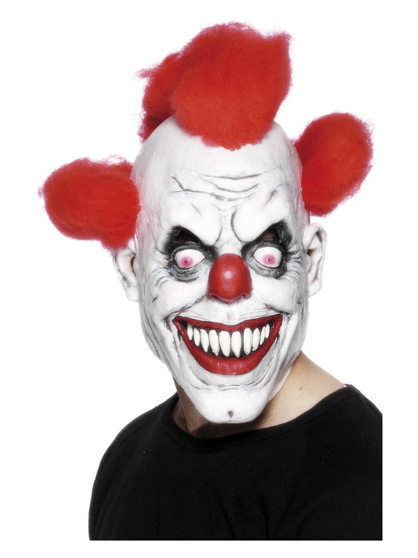 Clown 3/4 Latex Mask, Red & White Dress Loud