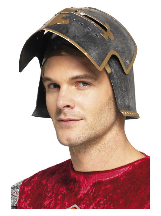 Medieval Crusader Helmet, Silver
