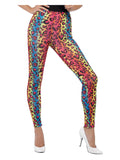 Neon Leopard Print Leggings, Multi-Coloured Dress Loud