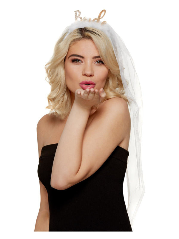 Bride Headband, White Dress Loud