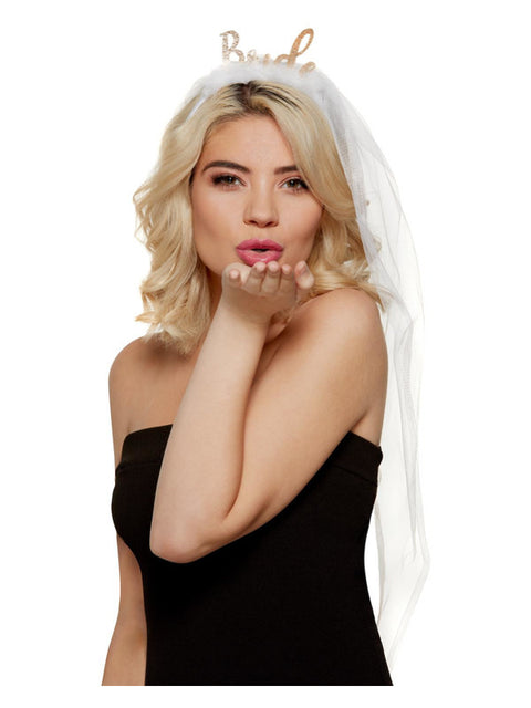 Bride Headband, White Dress Loud