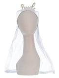 Bride Headband, White Dress Loud