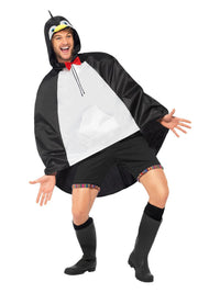 Penguin Party Poncho, Black & White Dress Loud