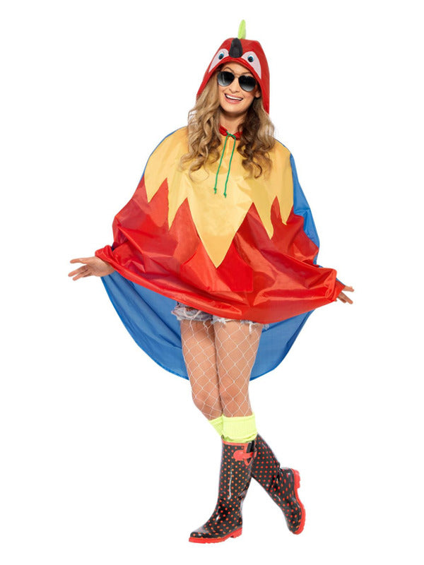 Parrot Party Poncho, Red Dress Loud