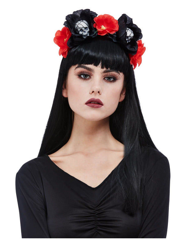 Skull Roses Headband Dress Loud