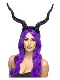 Demon Horns Headband, Black Dress Loud