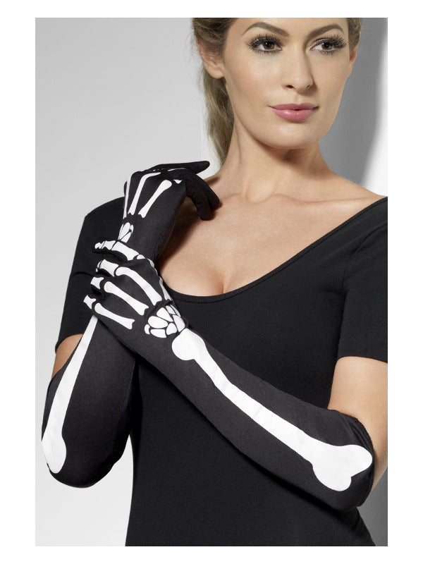 Skeleton Gloves, Black Dress Loud