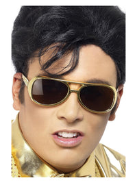 Elvis Shades, Gold Dress Loud