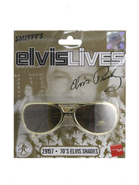 Elvis Shades, Gold Dress Loud