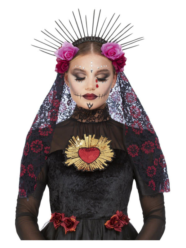 Deluxe Sunburst Day of the Dead Headband Dress Loud