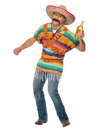 Tequila Shooter Guy Costume, Orange & Green Dress Loud