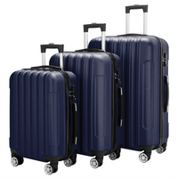 3 Pcs Suitcase Lightweight ABS Carry-on Hand Luggage 4 Spinner Wheels Trolley Case Dress Loud
