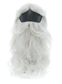 Santa Wig and Beard Set, White Dress Loud