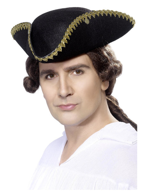 Dick Turpin Tricorn Hat, Black Dress Loud