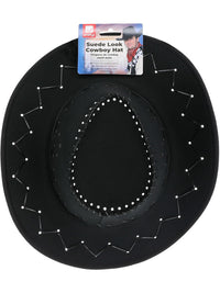 Suede Look Cowboy Hat, Black Dress Loud