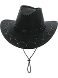 Suede Look Cowboy Hat, Black Dress Loud