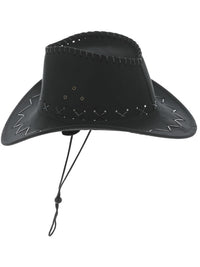 Suede Look Cowboy Hat, Black Dress Loud