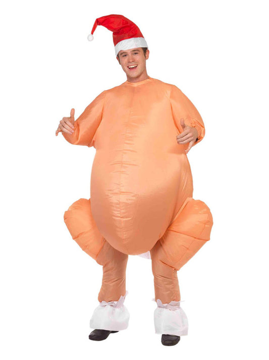 Inflatable Roast Turkey Costume, Nude Dress Loud