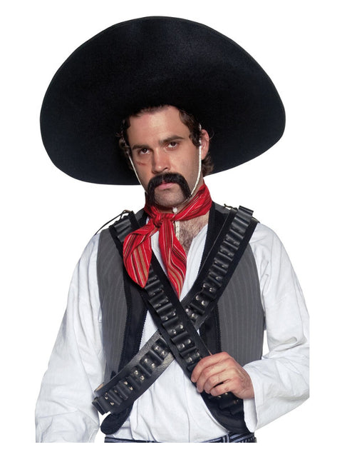Authentic Mexican Bandit Sombrero, Black Dress Loud