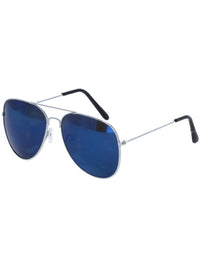 Aviator Specs, Blue Mirror, Silver Dress Loud