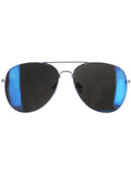 Aviator Specs, Blue Mirror, Silver Dress Loud