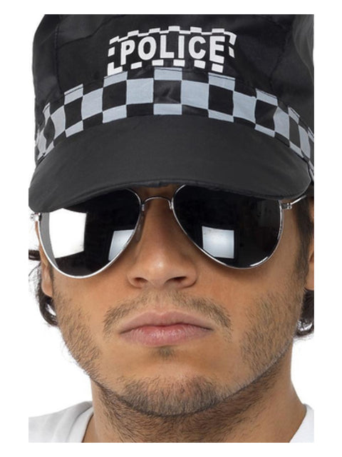 Aviator Specs, Silver Mirror, Silver & Black Dress Loud